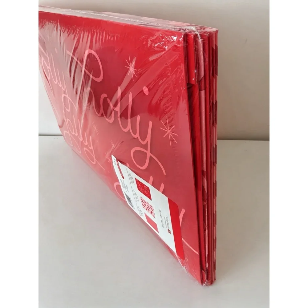 Celebrate It Christmas Gift Boxes Holly Jolly Foil 6 Pc Elegant New Sealed